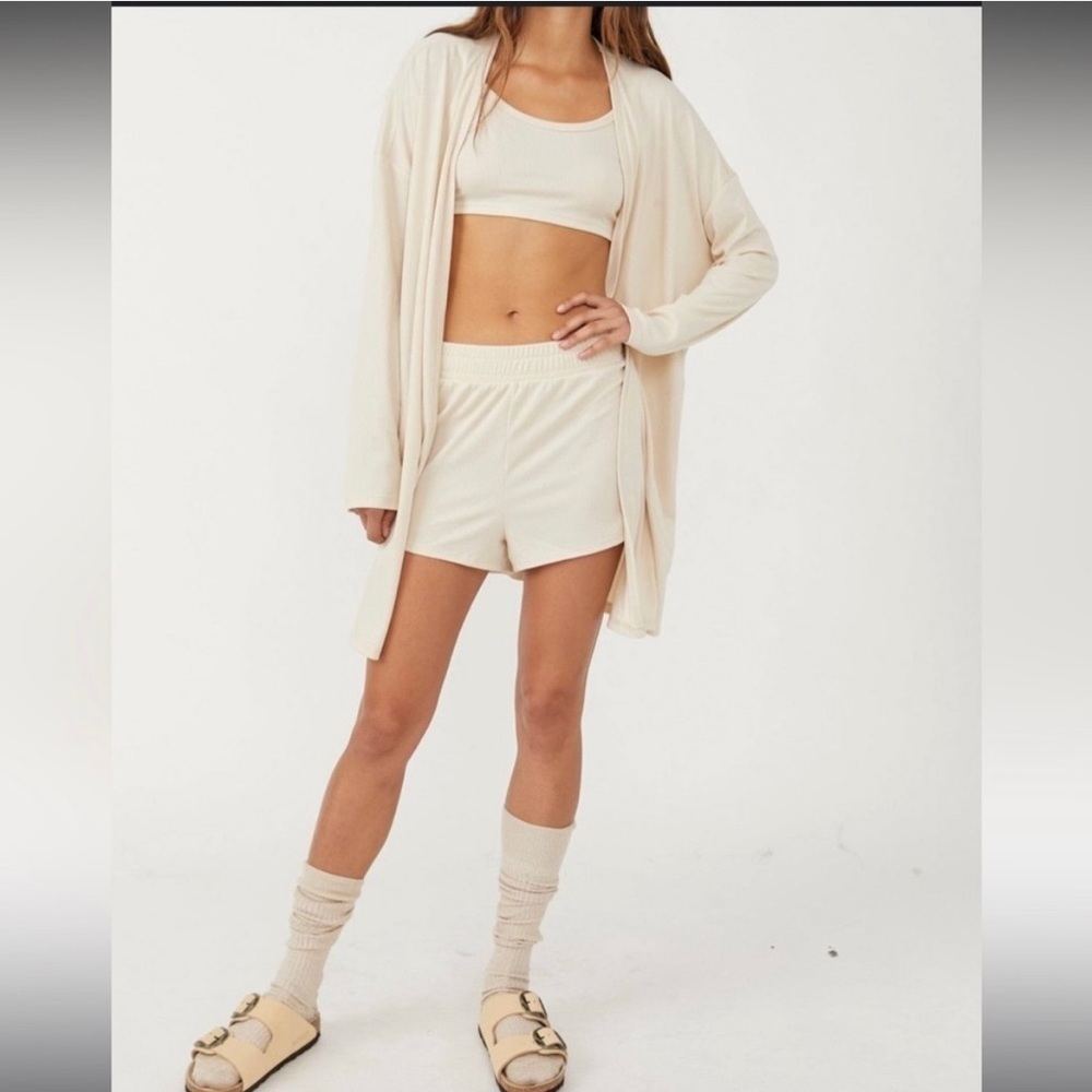 Free People Cozy Does It Shorts in Cream - Picture 5 of 13
